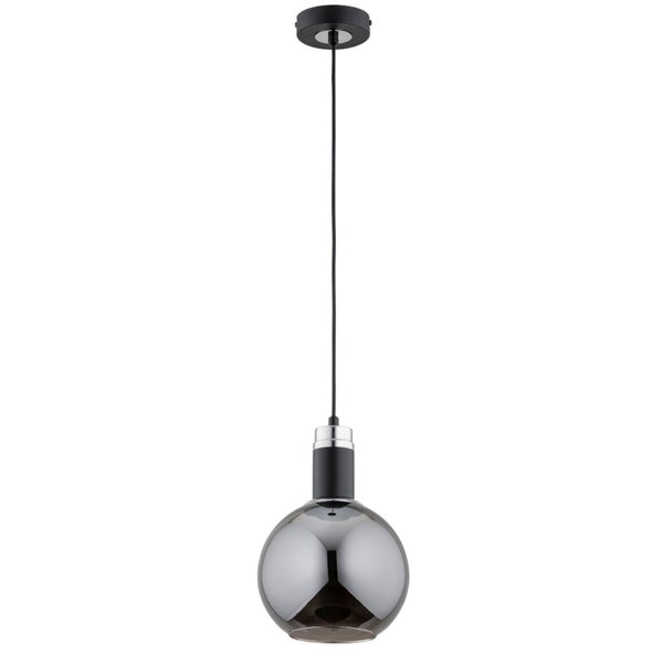 Moderne Pendelleuchte mit kugelförmigem Glasschirm zur Deckenmontage