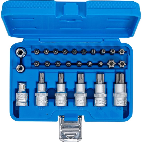 BGS Bit- und Bit-Einsatz-Satz 12,5 mm (1/2) T-Profil (für Torx) 27tlg. - 5101