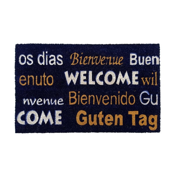 Kokosnussmatte 'Willkommen / Bienvenue / Bienvenido / Guten Tag' - 40x60 cm