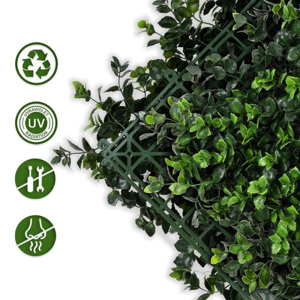 FLOORDIREKT Pflanzenwand - Pachysandra - Kunstpflanzenwand zur Dekoration - 50 x 50 cm