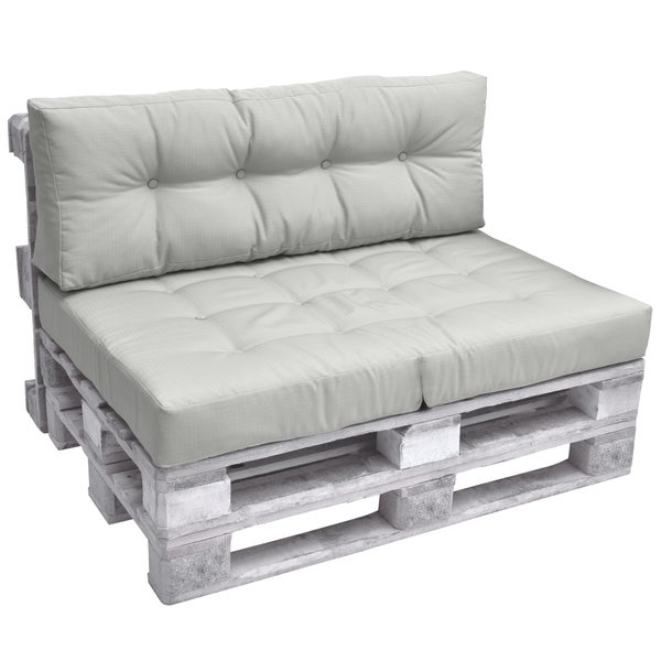 Beautissu ECO Elements Palettenkissen Sitz + Rücken Hellgrau (1tlg)