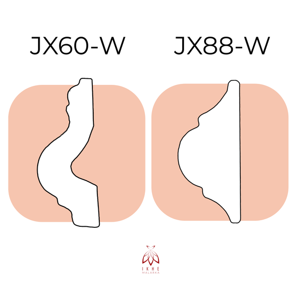 Zwei Zierleistenprofile JX60-W und JX88-W