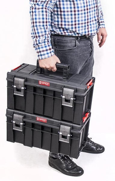 PROREGAL QBRICK Werkzeugkasten Pro HxBxT 26 x 45 x 24 cm 14 Liter Mit Deckgriff Mit Klemmverschlüsse Schwarz