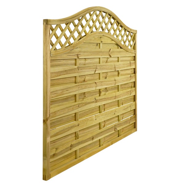 Holzzaun-Element mit Latten und Rankgitter