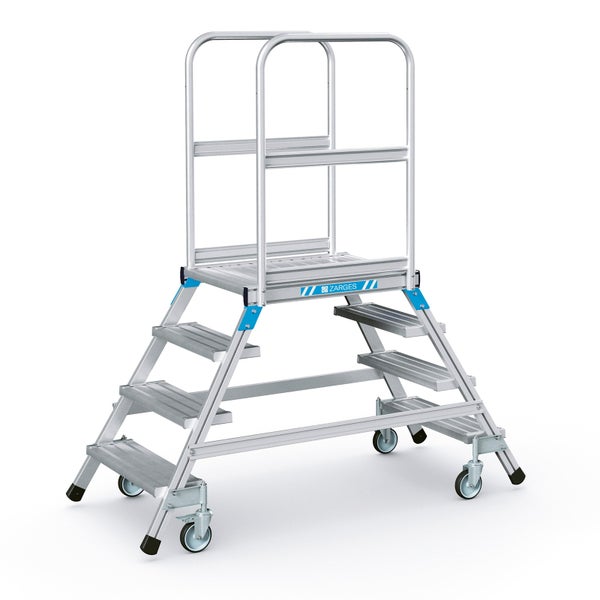 Zarges Podestleiter fahrbar mit 2x4 Leichtmetall-Stufen