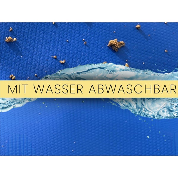Mit Wasser abwaschbar.