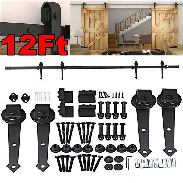 Schiebetürbeschlag Set aus Stahl mit Montagezubehör für Holztüren