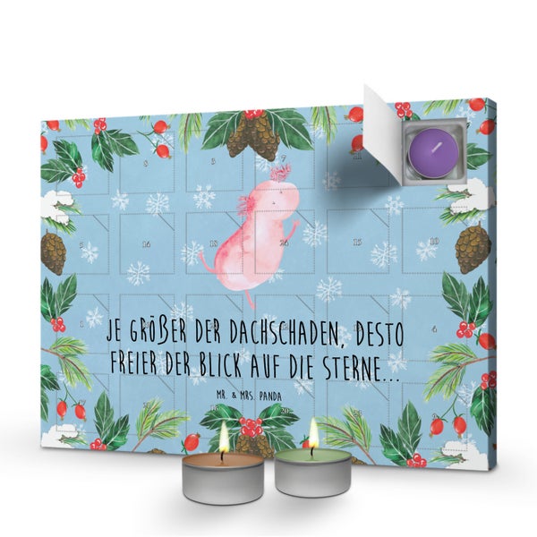 Mr. & Mrs. Panda Duftkerzen Adventskalender Axolotl Tanzen - Blau Pastell