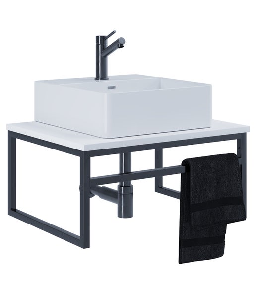 2-tlg. Waschplatz Waschtisch Waschbecken Bitila 60