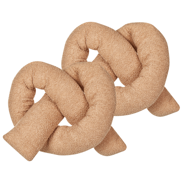 Dekokissen 2er Set GLADIOLUS Bouclé 172 x 14 cm Hellbraun Ohne Muster
