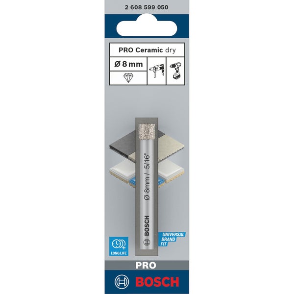 Bosch Pro Keramik Trockenbohrer, Durchmesser 8 Millimeter