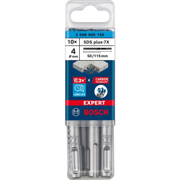 Bosch 10x Expert SDS plus-7X Hammerbohrer 4 x 50 x 115 mm - 2608900156