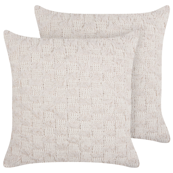 Dekokissen 2er Set BASALIM 45 x 45 cm Beige Ohne Muster