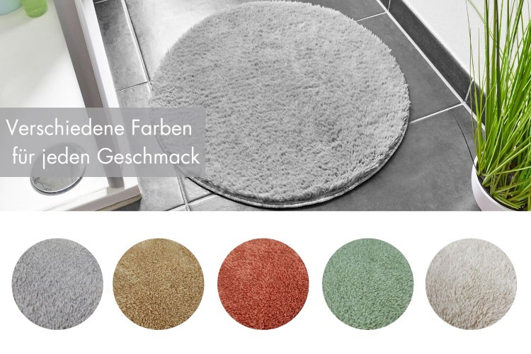 Badematte Florida 60 cm rund in Grau
