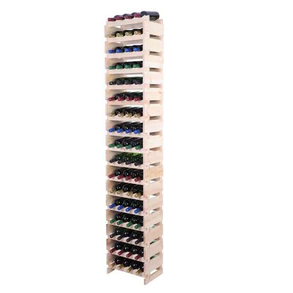 Weinregal VINOTECA FLEX PRO HxBxT 233x46x28cm 68 Flaschen auf 17 Ebenen Massives Kiefernholz Natur unbehandelt