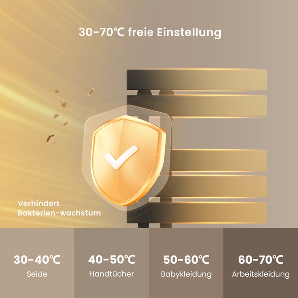 EMKE WiFi Smart Elektrischer Handtuchwärmer 130 x 50 x 11 cm, 440W, Intelligente Temperaturregelung, 6 Betriebsmodi, Wandmontage, Matt Schwarz