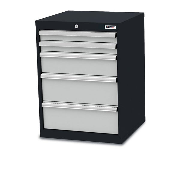 Werkzeugschrank mit vier Schubladen und Werkzeugstore24 Logo