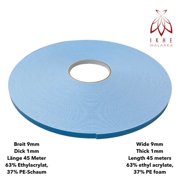 45 Meter doppelseitiges Klebeband Extra Stark Universal - Breite 9 mm, Dicke 1 mm