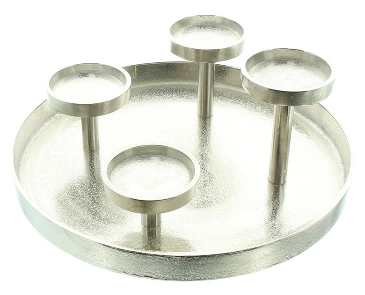 FRANK FLECHTWAREN | Kerzenhalter Tablett, 32 x 32 x 12 cm, METALL