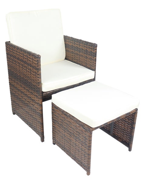 9-tlg Sitzgruppe Gartenmöbel Set Rattan Raloso