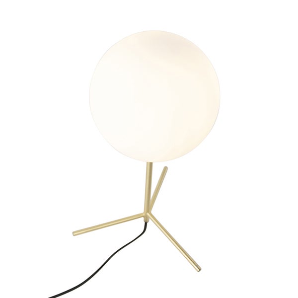 Tischleuchte mit runder Lampe und Dreibeinstativ