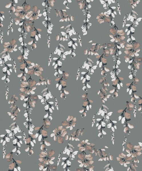 Masureel Tapete Blumen Grau - 53 cm x 10.05 m - 631954
