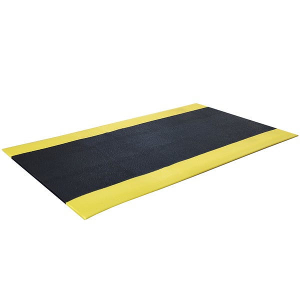 PROREGAL Anti-Ermüdungsmatte aus Vinyl | HxBxT 1x60x100cm | gelb/schwarz | Arbeitsplatzmatte | Anti-Rutsch, Matte, Fußmatte
