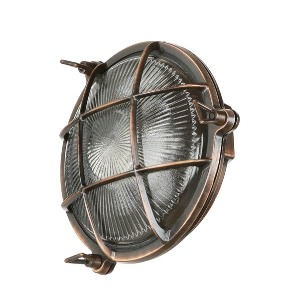 Runde Außenleuchte mit Schutzgitter