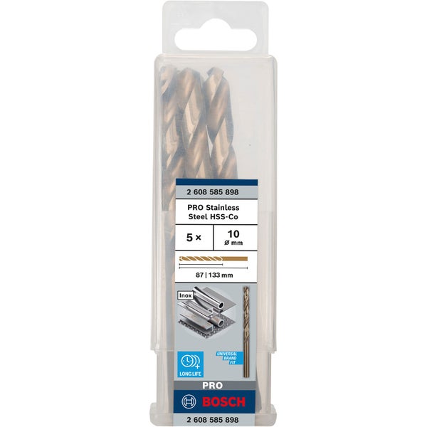 Bosch PRO Stainless Steel HSS-Co Spiralbohrer 10 x 87 x 133 mm - 2608585898