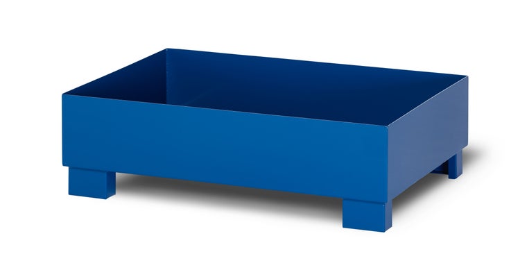 RR Industrietechnik Auffangwanne aus Stahl für 2x 200 Liter Fass ohne Gitterrost RAL 5010 enzianblau