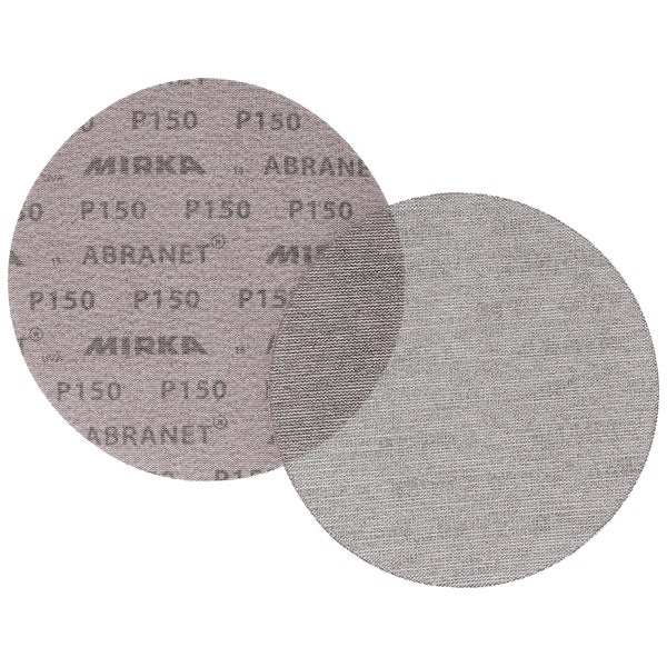 Mirka Abranet Netz-Schleifscheiben Ø 225 mm Klett / Korn P150 / 25 Stk / zum Schleifen von Holz, Spachtel, Lack, Kunststoff / 5422302515
