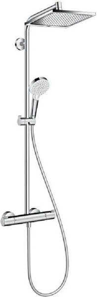 hansgrohe Duscharmatur Crometta E 240 Duschsystem, Thermostat silber Duschbrause Regendusche (Wasser sparen, Wassersparen, Komplettset, Duschbrause)