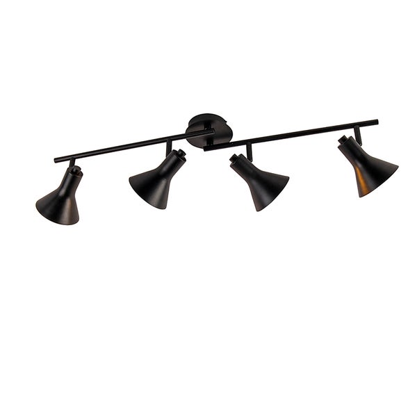 Schwarze Deckenleuchte mit vier Strahlern