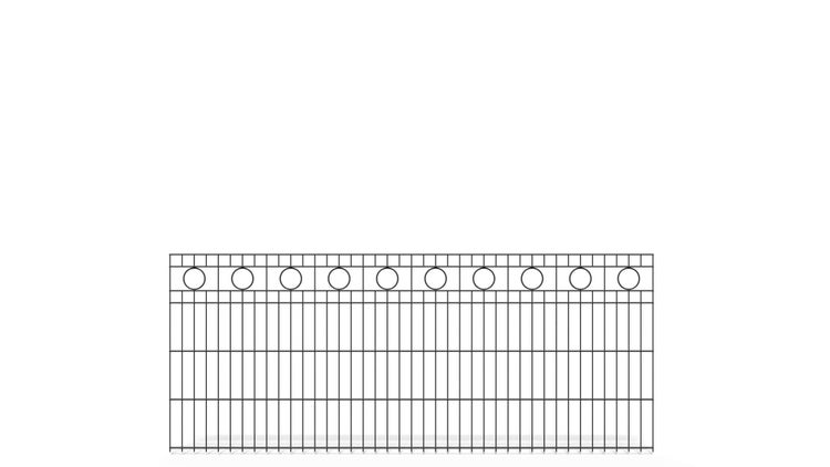 Doppelstabmatte 6/5/6 mit Kreis ZAUNGURU BASIC-Linie, Schmuckzaun, Höhe: 83cm, Breite: 200,5cm, Doppelstabmattenzaun verzinkt und zusätzlich in RAL 7016 Anthrazitgrau pulverbeschichtet