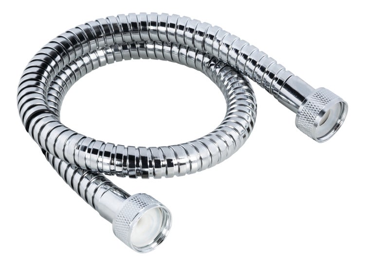 Calmwaters® Brauseschlauch in chrom, 60 cm Länge mit Knickschutz, mit Standard-Anschluss in 1/2, aus Metall, Duschschlauch 0,6 m, 23AG6203
