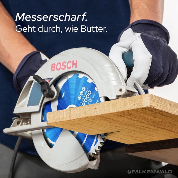 FALKENWALD® Sägeblatt 165x20 Holz 60 Zähne - Kreissägeblatt 165x20 - Kompatibel mit Makita Sägeblatt 165 DHS680RTJ, Makita SP 6000K1, Bosch GKT 55 GCE - 165x20 Sägeblatt