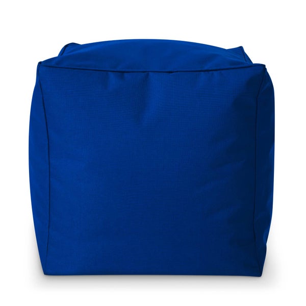 Green Bean Sitzsack-Hocker 40x40x40cm mit EPS-Perlen Füllung - Fußhocker Fußkissen Sitz-Pouf für Sitzsäcke - Bodenkissen für Kinder und Erwachsene - Fußablage Sitzkissen Sitzhocker Blau