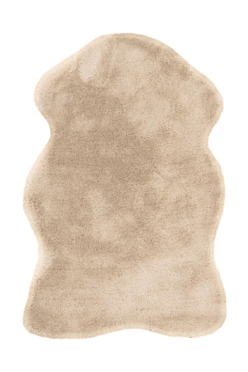 Kurzflor Teppich Primia Weiß 23 mm Uni teilweise handgefertigt 60 x 90 cm