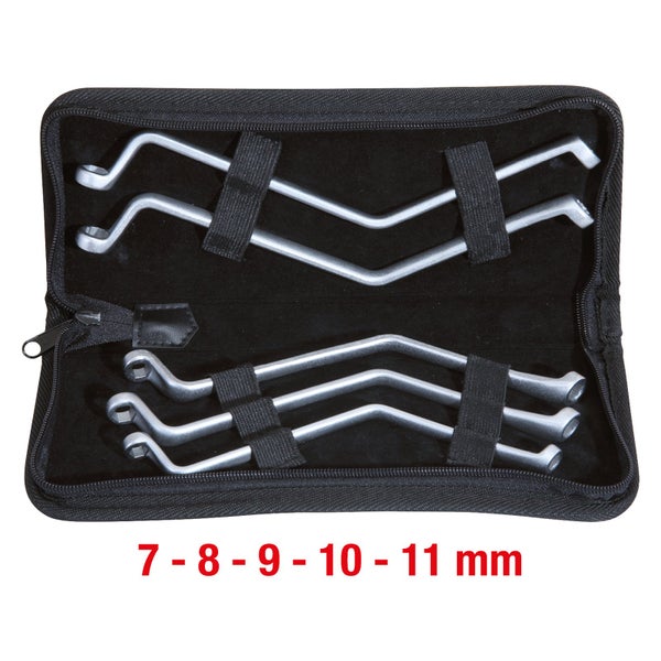 Gabelringschlüssel-Satz im Etui, 7 bis 11 mm