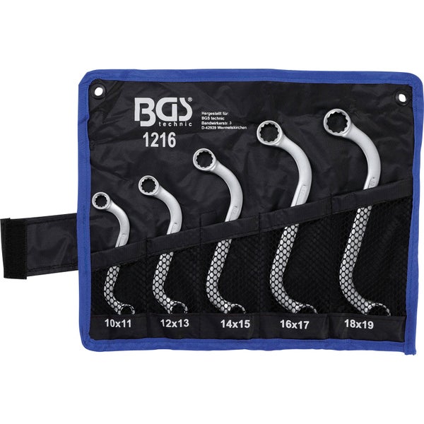 BGS technic Ringmaulschlüsselsatz mit verschiedenen Schlüsselweiten in einer Aufbewahrungstasche