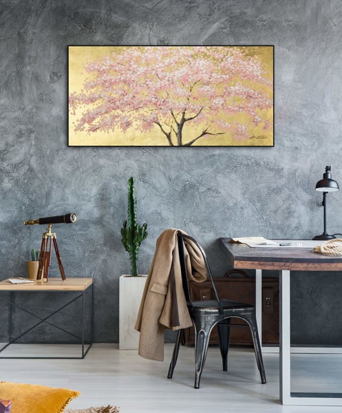 Handgemaltes Gemälde Acrylfarbe 120x60cm Rosa