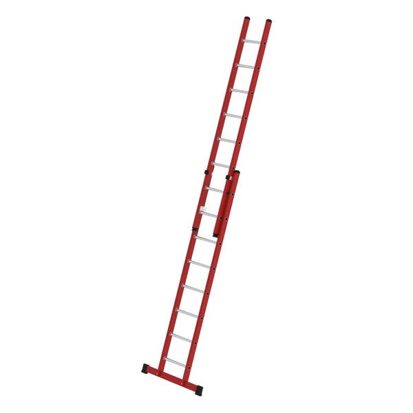 PROREGAL Sprossen-Schiebeleiter 2-Teilig GFK & Alu mit Standard-Traverse 2 x 8 Sprossen