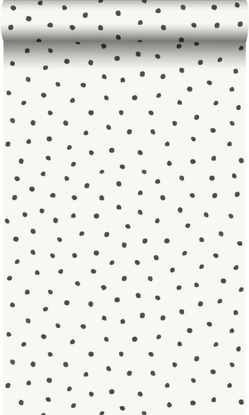 Origin Wallcoverings Tapete Punkte Weiß und Schwarz - 0,53 x 10,05 m - 347699