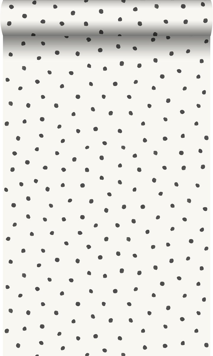 Origin Wallcoverings Tapete Punkte Weiß und Schwarz - 0,53 x 10,05 m - 347699