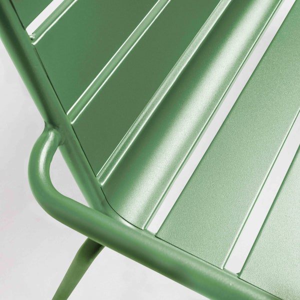 Thermoplackierte Gartenbank aus Stahl, Palavas 126 x 55 x 85 cm - Oviala