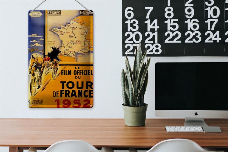 Blechschild Spruch 20x30cm le film Fahrrad Tour France 1952