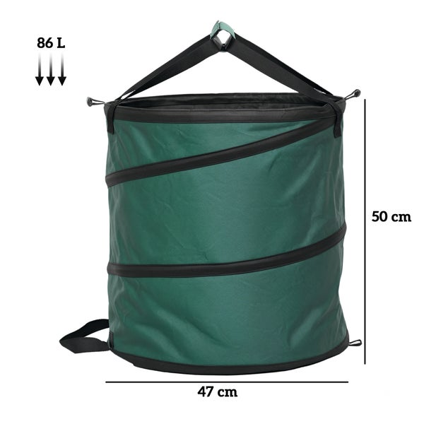 Outsunny Gartensack 4x86L wasserdicht Gartenabfallsack mit Griffe, stabil Laubsack, selbststehend Gartensäcke, wiederverwendbare Gartenabfallsäcke für Gartenabfälle Grünschnitt