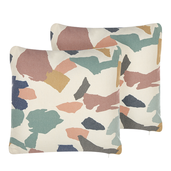 Dekokissen 2er Set FOTHERGILLA 45 x 45 cm Bunt Abstraktes Muster