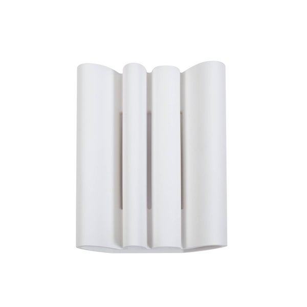 Moderne weiße Wandleuchte mit wellenförmiger Oberfläche aus Gips.