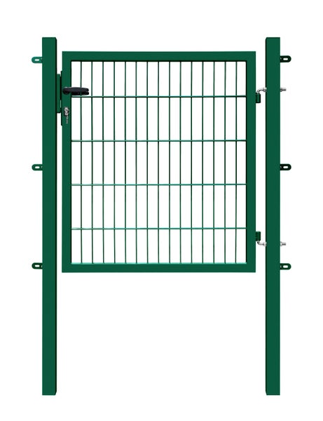 Gartentor aus Metall mit Schloss und Pfosten